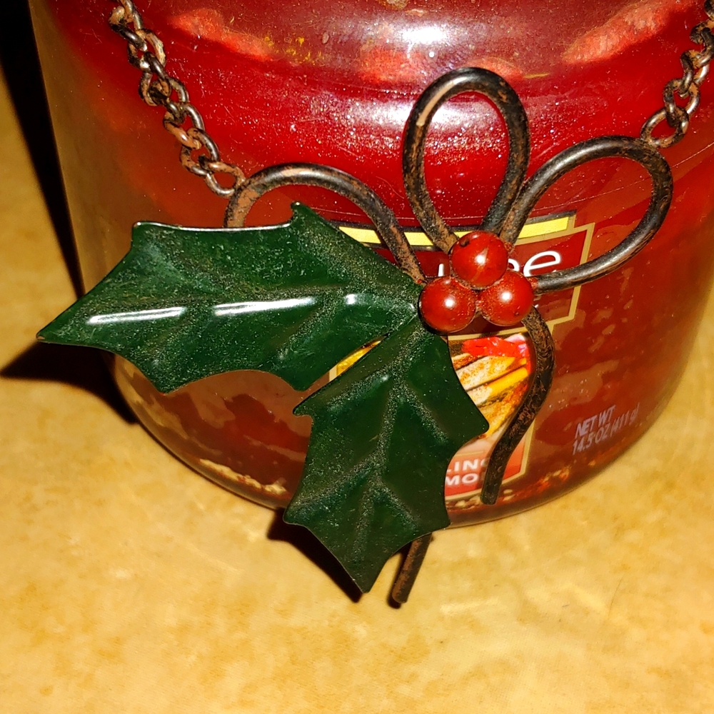 YANKEE CANDLE MISTLETOE CANDLE DECOR * RUSTIC - Picture 2 of 3